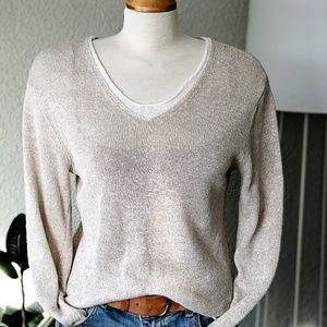 Sand Linen Knit Top